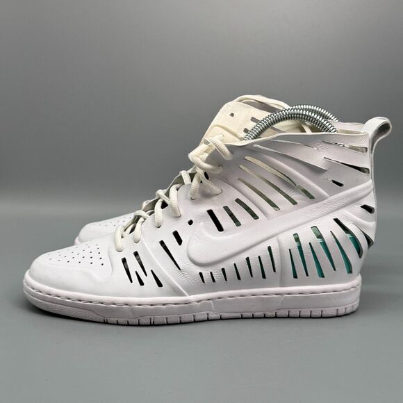 Nike Joli Dunk Sky Hi Hidden Wedge Women's 9.5 White Sneakers Shoes Cut Out Heel - Picture 3 of 10